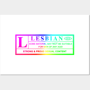 lesbian warning label Posters and Art